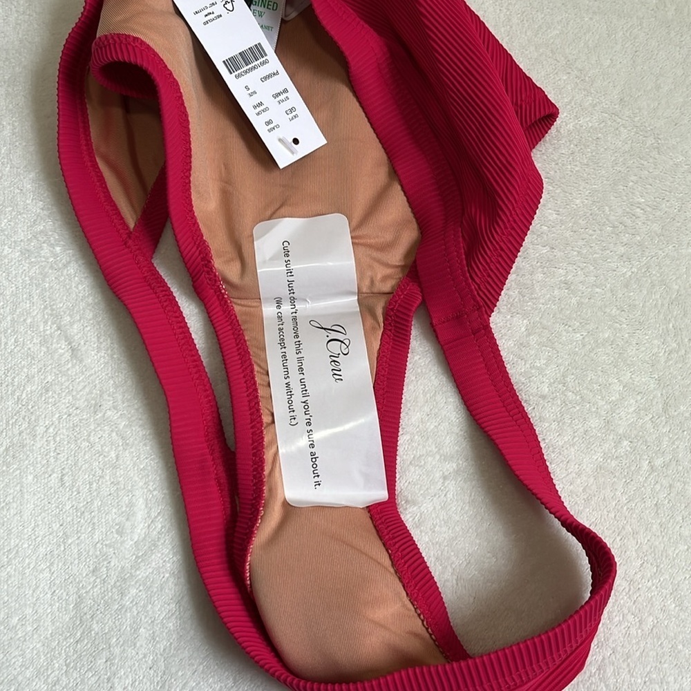 J. Crew Women’s Ribbed Full Coverage Low Rise Bikini Bottom Size Small - Picture 6 of 8